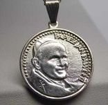 Srebrna zawieszka medalik Jan Paweł II 1979r.