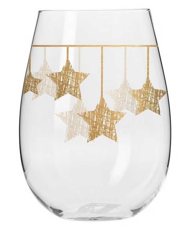 Komplet nowych, zdobionych szklanek Krosno Glass Star 500 ml