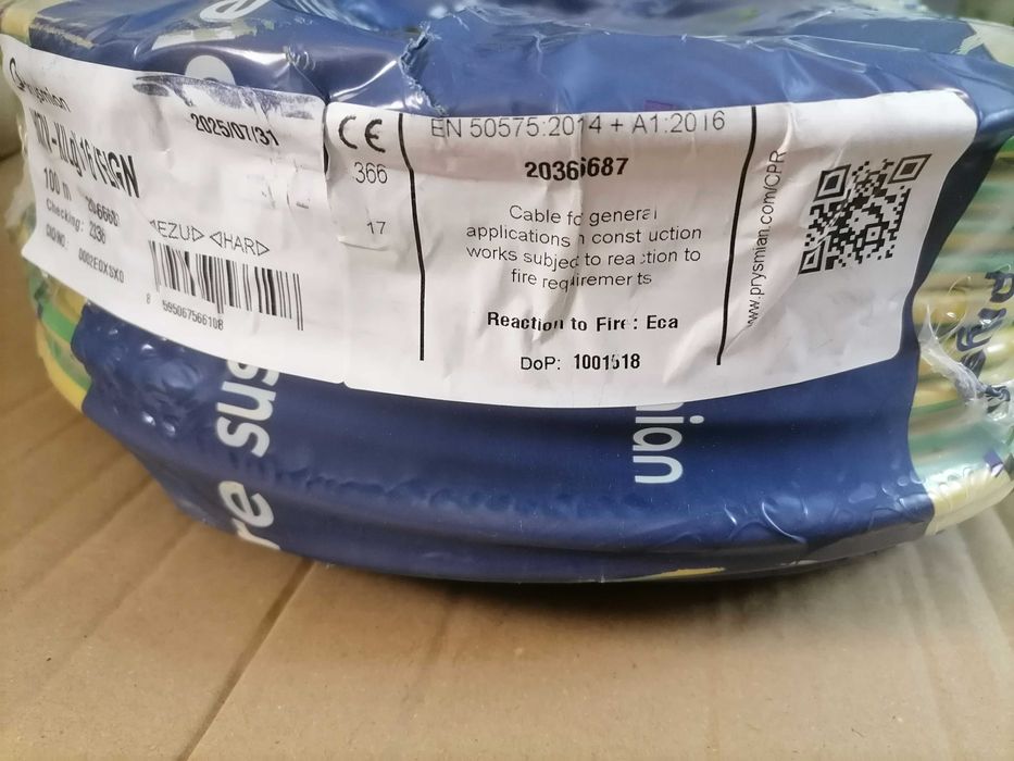 Linka przewód LgY 1 x 16mm żółto-zielony H07V-K żo  uziemienie PE