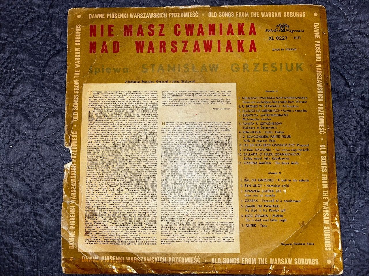 Płyta winylowa Stanisław Grzesiuk - Nie masz cwaniaka nad Warszawiaka