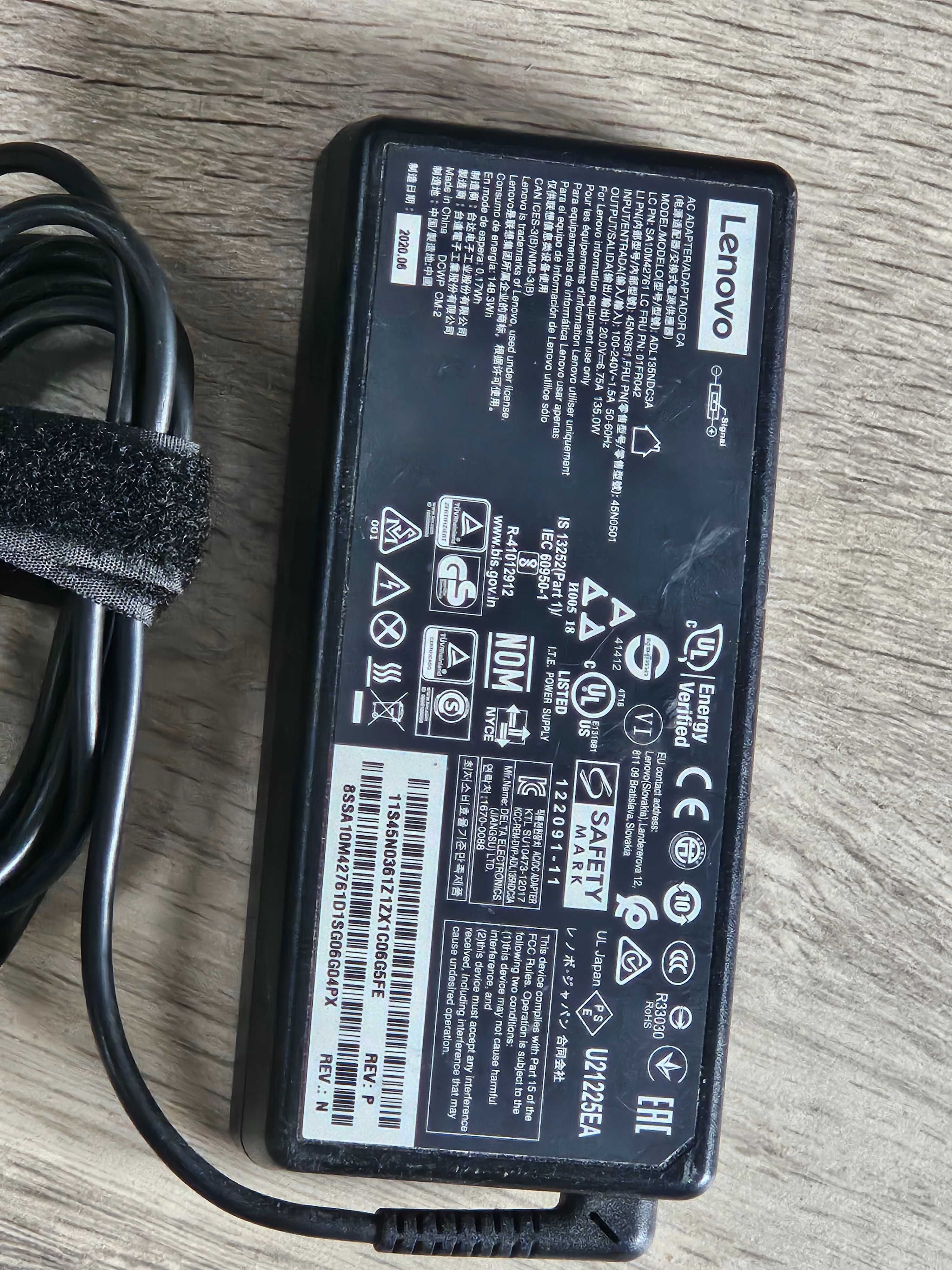 Zasilacz Lenovo ADL135NDC3A – 135W (oryginał z kablem zasilającym)