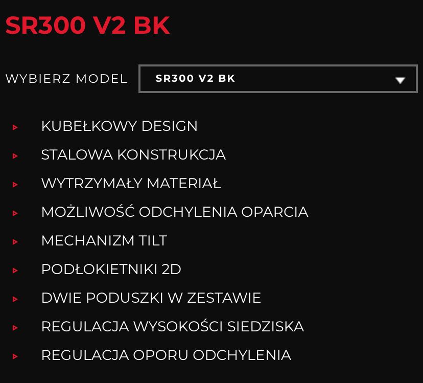 Fotel Gamingowy SPC Gear SR300 V2 BK