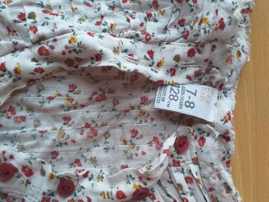 Blusa de algodão da Zara de manga comprida, 7-8 anos