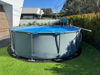 Conjunto Piscina Redonda Desmontavel Bestway 3,66x1,00 m + Acessorios