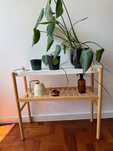 Floreira bambu/branco SATSUMAS IKEA (SATSUMAS plant stand IKEA)