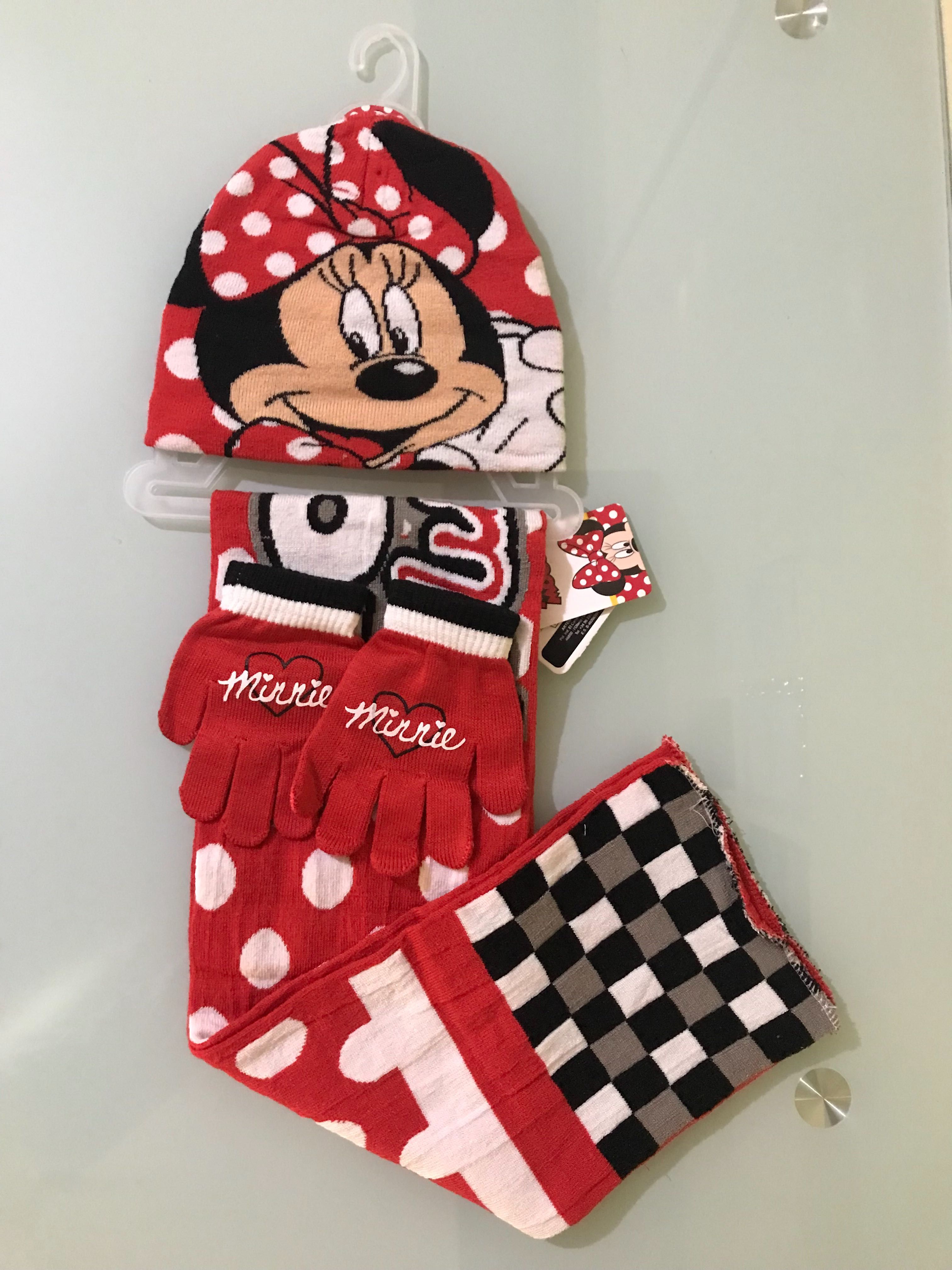 Conjunto Gorro+Cachecol+Luvas Minnie NOVO