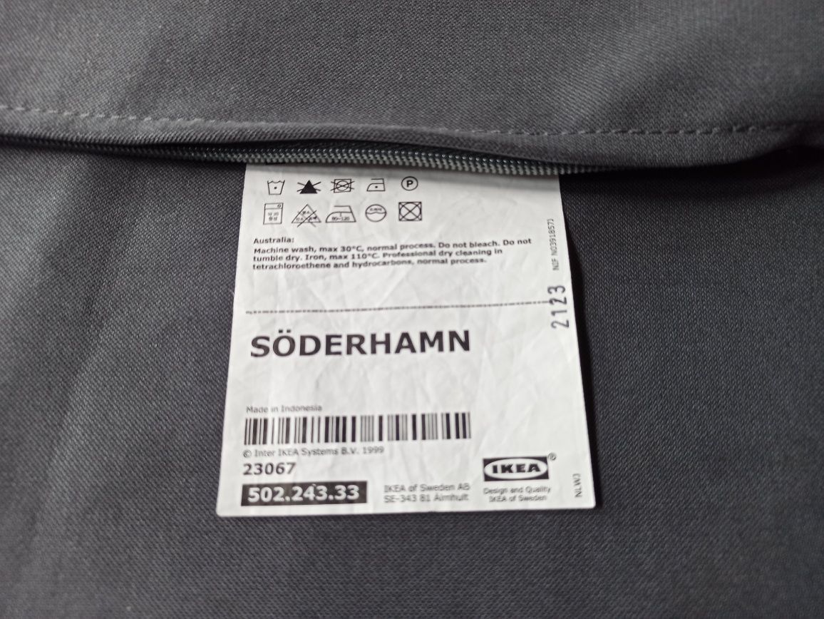 Soderhamn Samsta Ikea pokrycie pokrowiec sofa 3 osobowa ciemnoszary