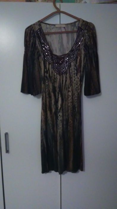 Vestido malha fina estampado