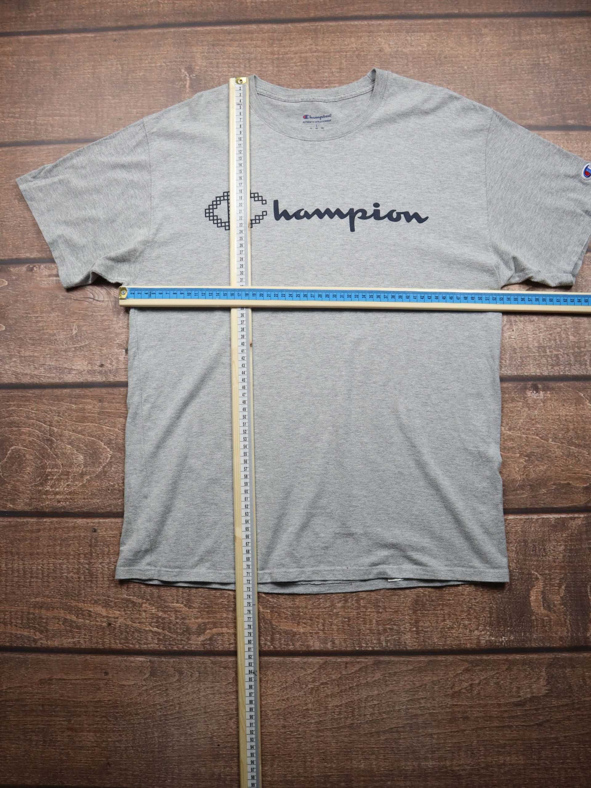 Champion Grey Tshirt tee szara koszulka z krótkim rękawem z logo
