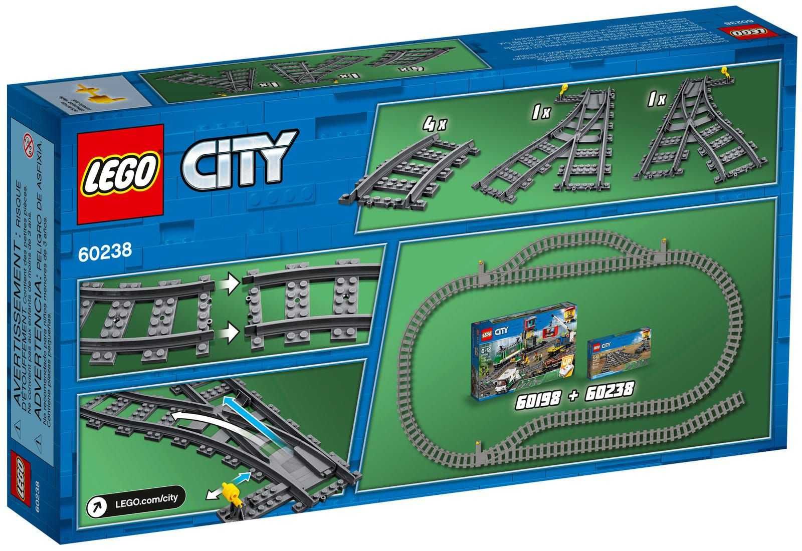 Lego City 60238 Nowe oryginał Zwrotnice, tory