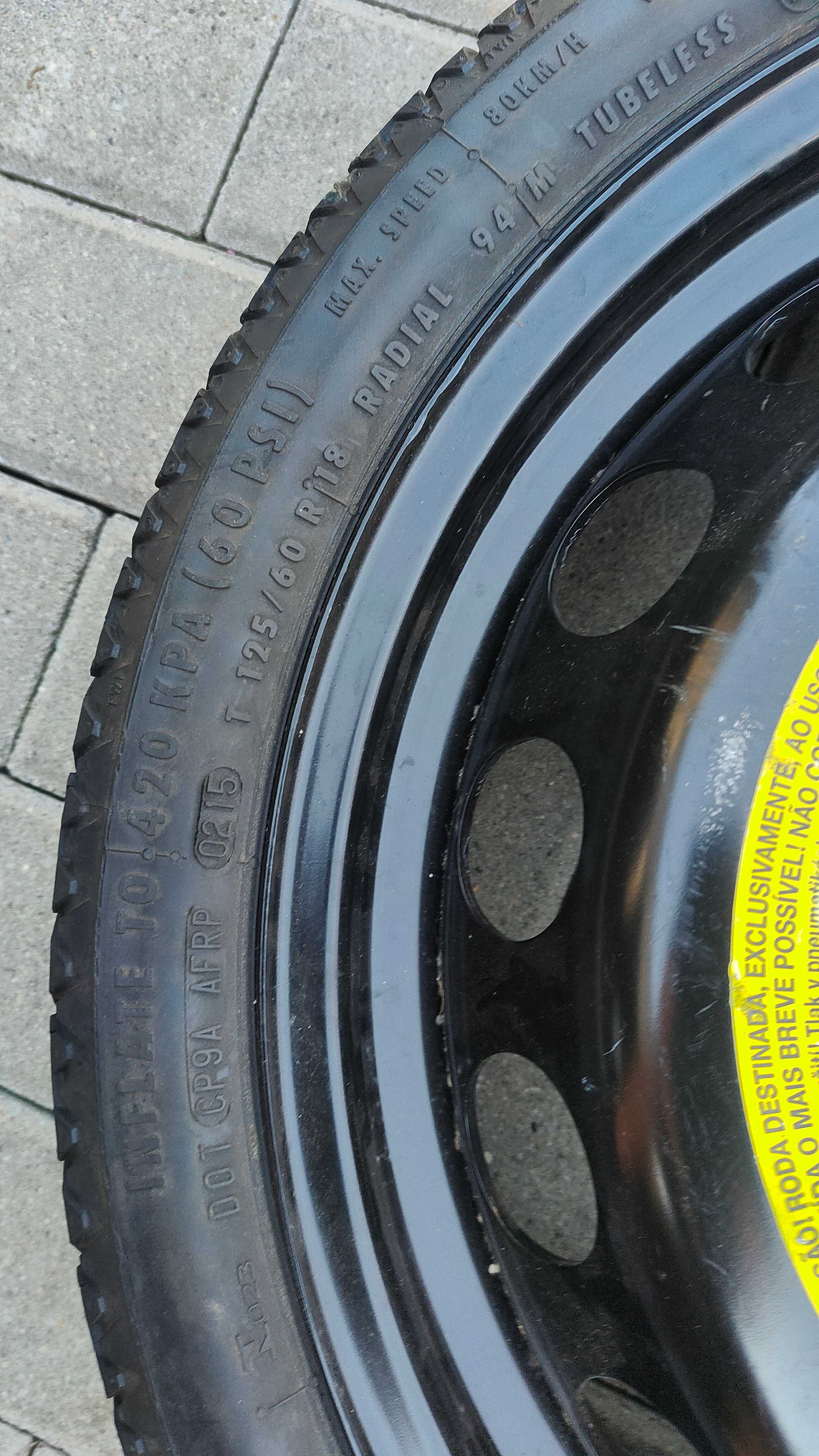 Koło Dojazdowe Zapas VW AUDI SEAT 125/60/18 Continental MB