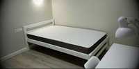 Ліжко з дерева білий колір.Кровать белая двуспальная из массива сосны