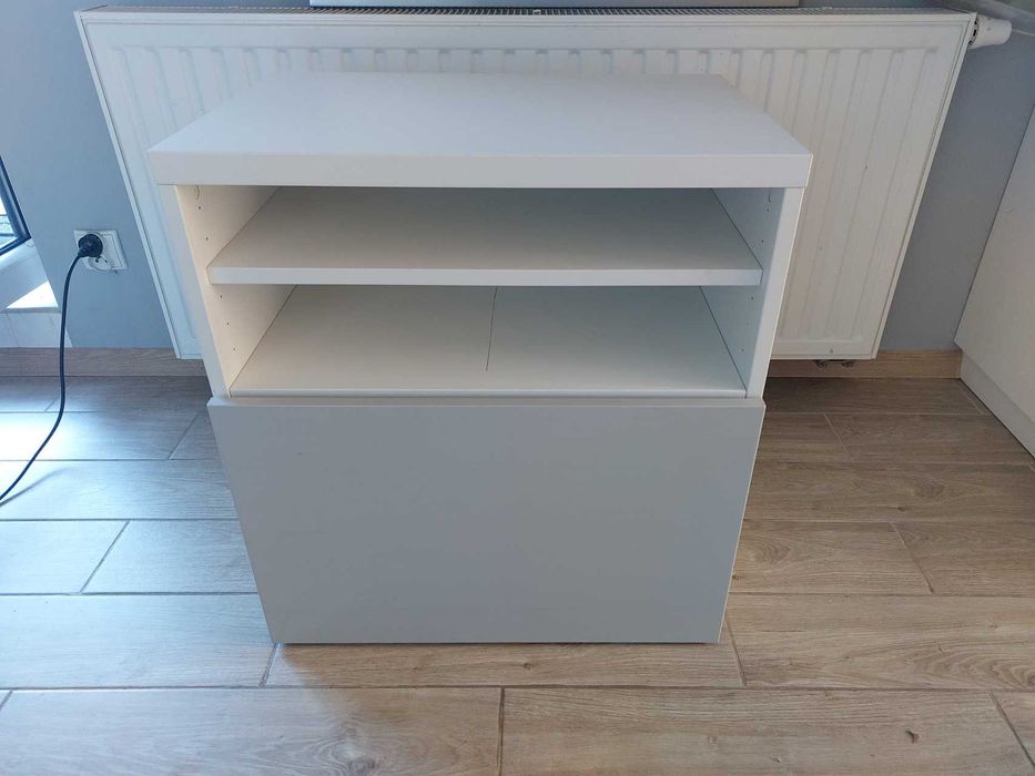 Szafka pod telewizor IKEA Besta, biało-szara