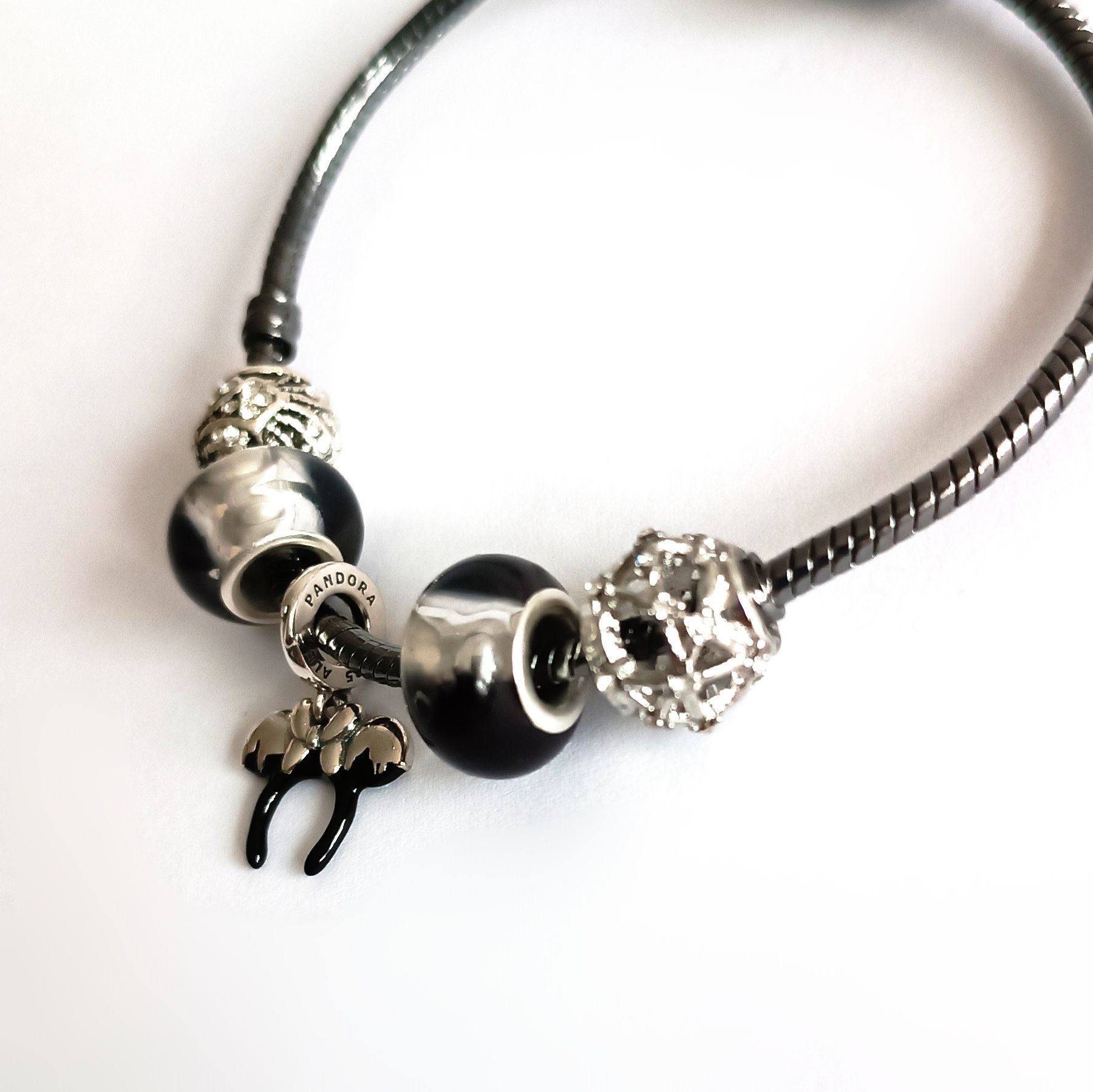 Bransoletka charms Myszka Minnie Black Pandora