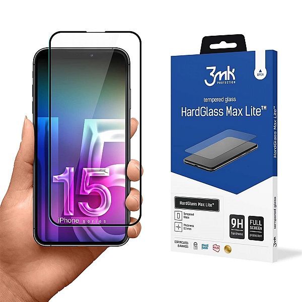 Szkło 9h 3mk HardGlass Max Lite™ na iPhone 15