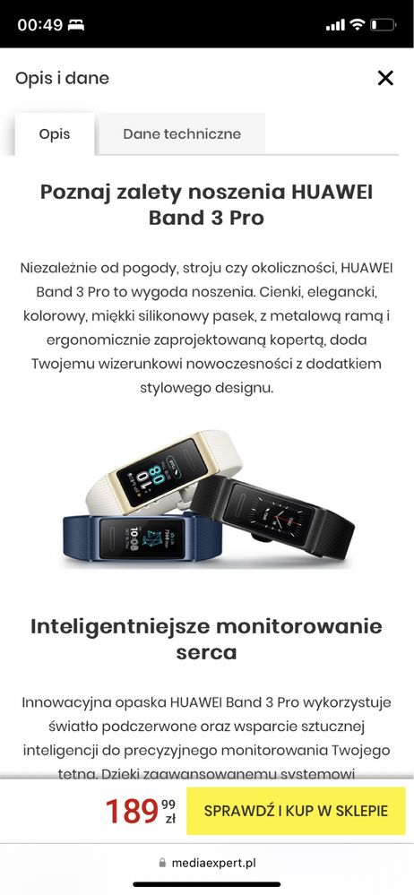 Huawei 3 PRO - smartband smartwatch, uzywany granatowy, sprawny, GPS