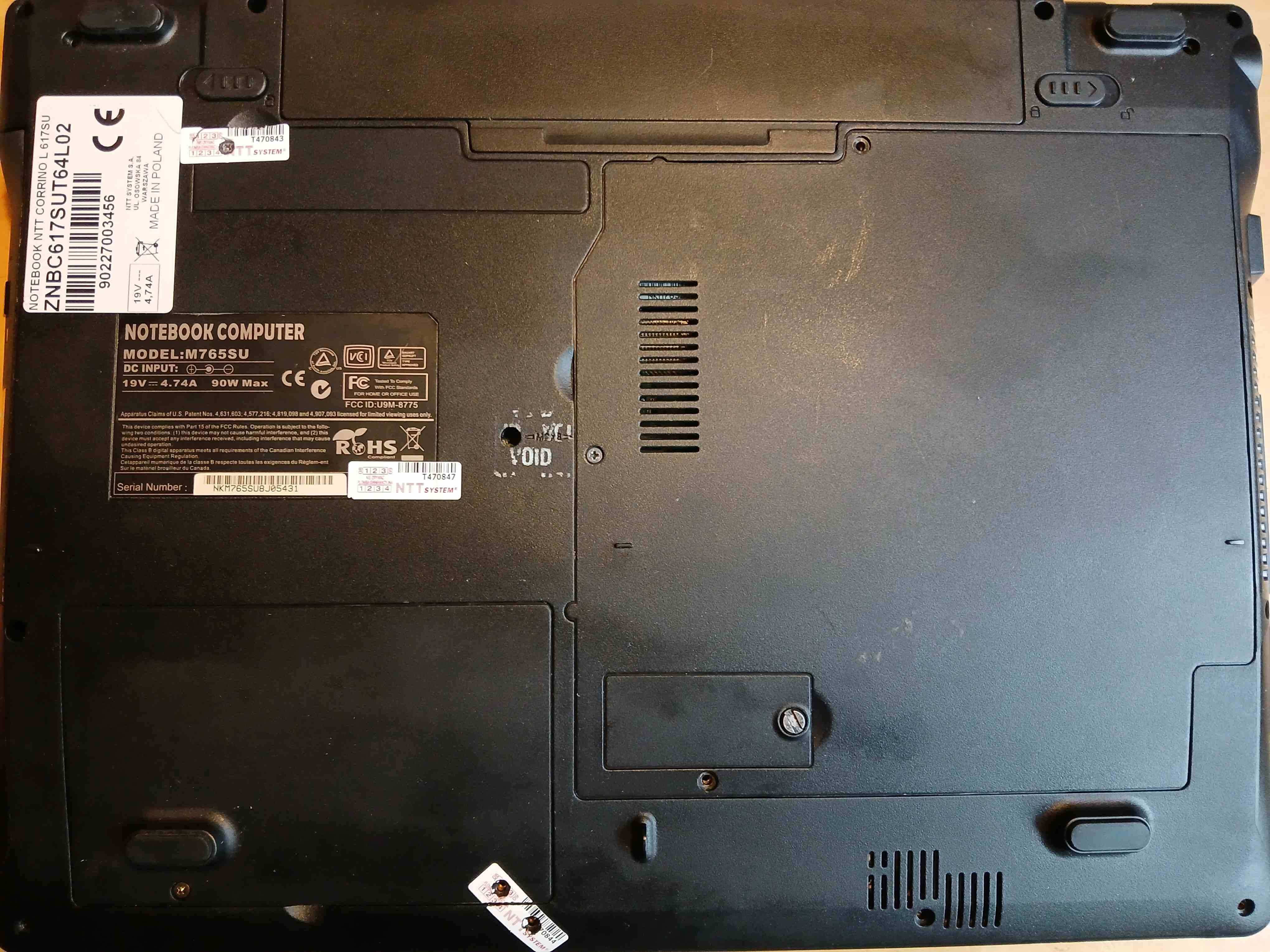 Laptop NTT Corrino M765SU / L617SU