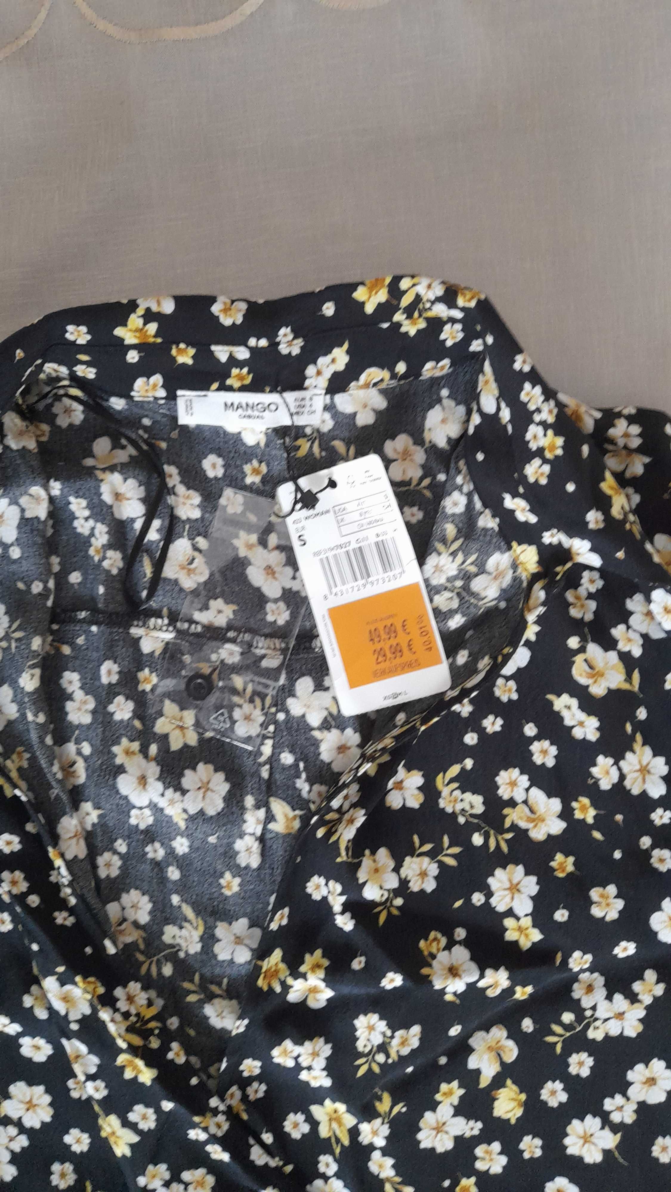 Wiosenna wiskozowa midi kopertowa boho sukienka Mango r. S 36 nowa