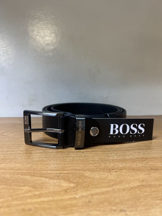 Чоловічий ремінь Hugo Boss чорний (класичний стиль)