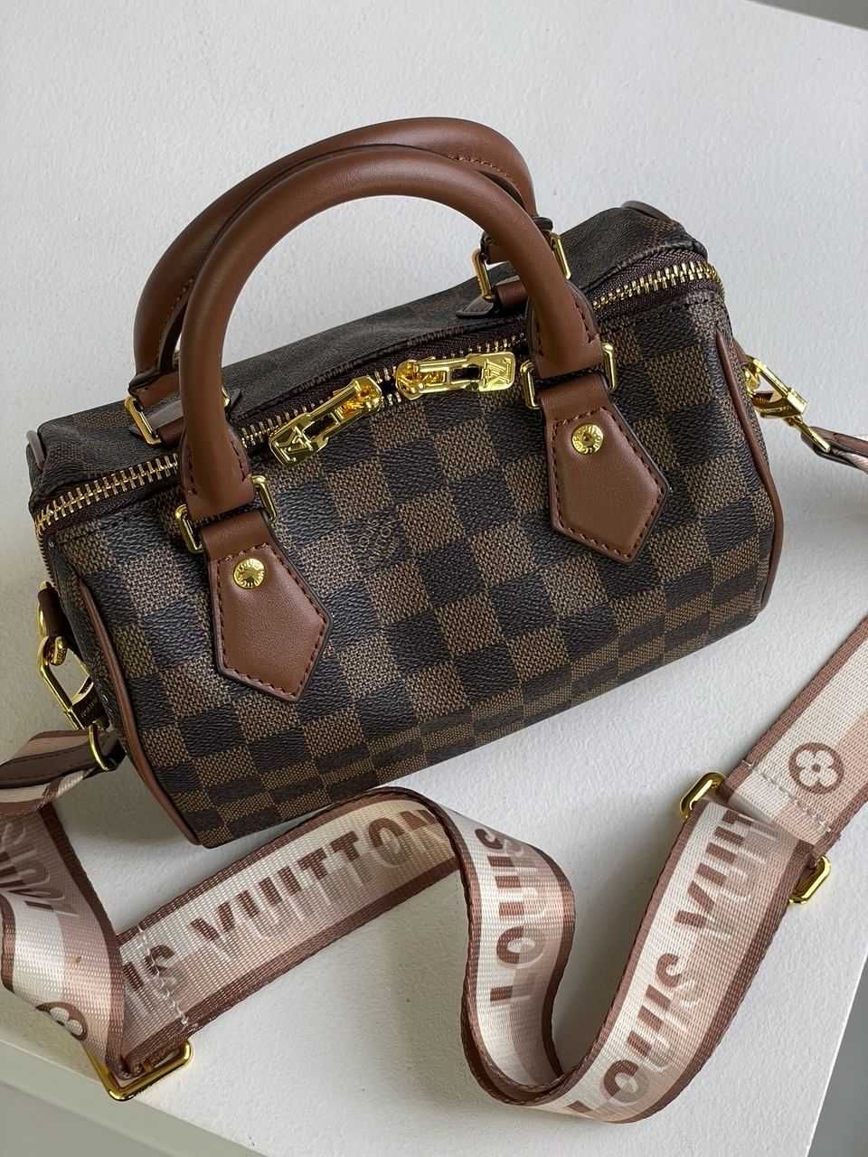 Сумка Louis Vuitton Speedy Nano Brown/Chess LUXE