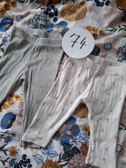 2 pary ślicznych legginsów dla dziewczynki h&m rozmiar 74
