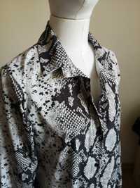 Sukienka koszulowa koszula narzutka 40 L szara cętki wężowa panterka