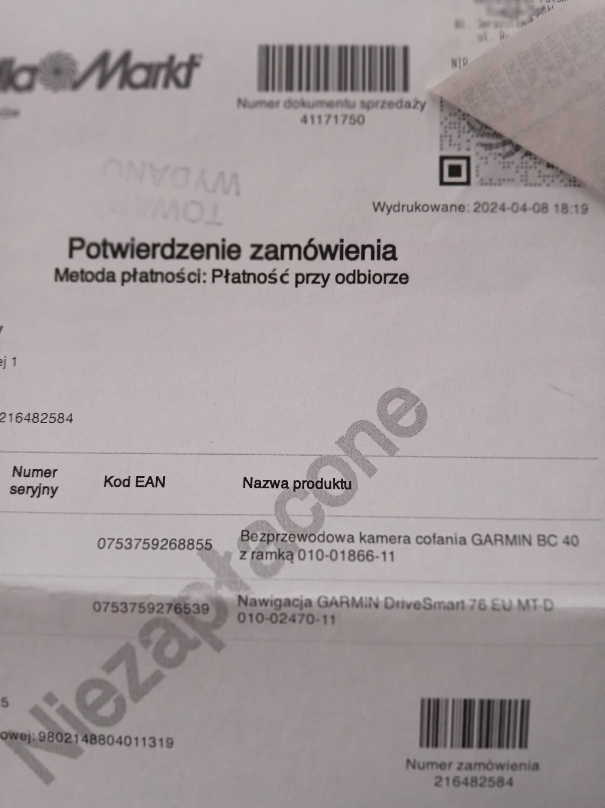 Sprzedam nawigacje Garmin z kamerą