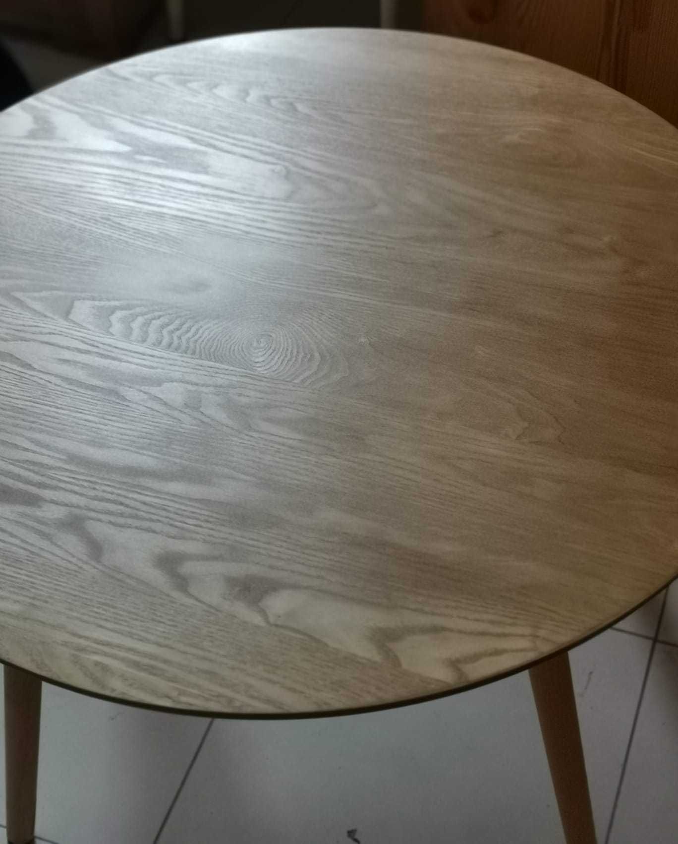 Blat drewniany 80 cm z dokręcanymi nóżkami– skandynawski styl