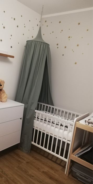 Łóżeczko Woodies modern cot plus materac Hevea baby max 120x60