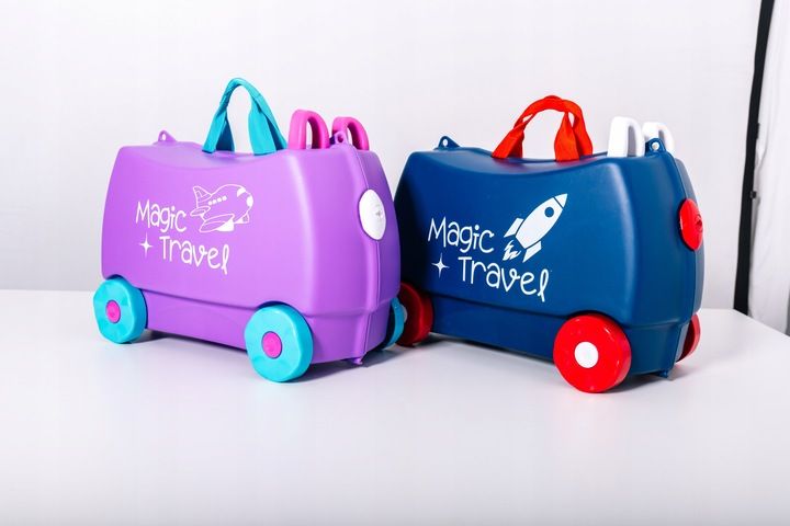 Walizka Kabinowa Dla Dzieci Jeżdżąca Podróżna Jeździk Magic Travel Hol