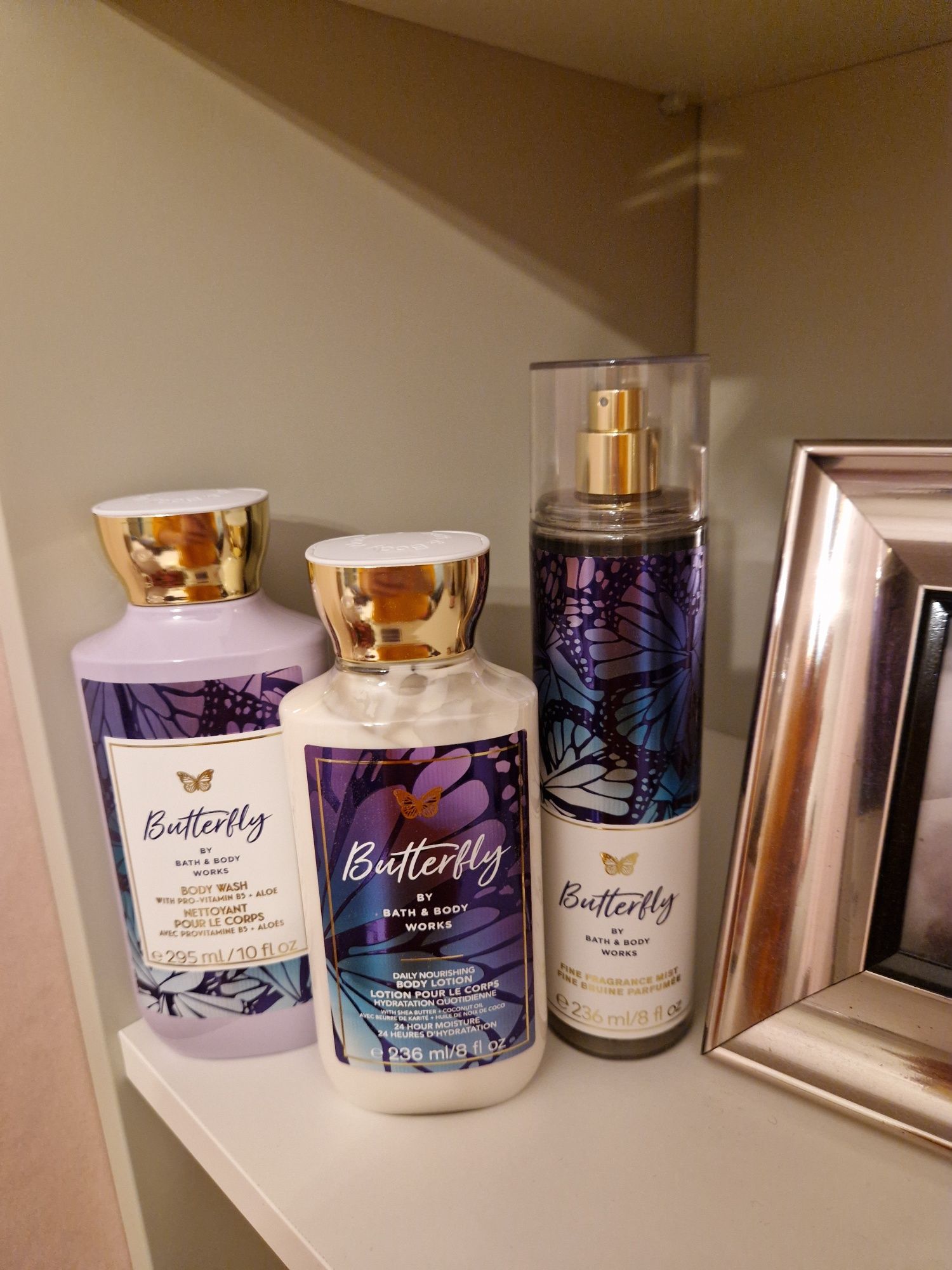 Zestaw nowych kosmetyków Bath&Body Works Żel balsam mgiełka butterfly