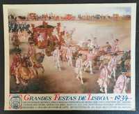 Cartaz original desfile histórico Festas de Lisboa 1934 Martins Barata