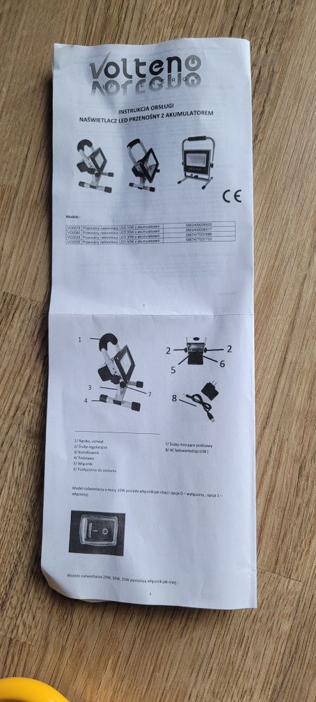 Lampa led 10w 500 lumenoŵ 6400k