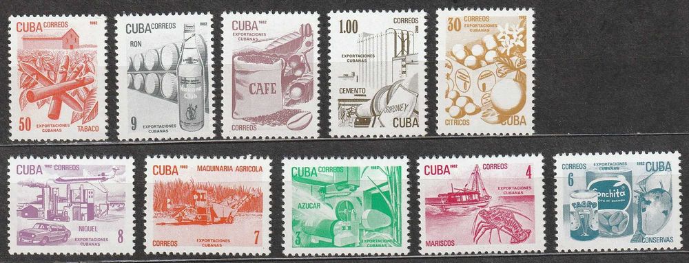 znaczki Kuba - 1982 - gospodarka , przemysł - czyste **