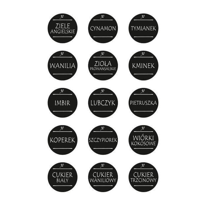 24x pojemniki słoiczki na przyprawy 130 ml + 75x etykiety, nabierak