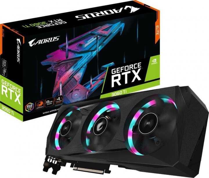 Видеокарта Gigabyte RTX 3060Ti 8GB Aorus Elite LHR