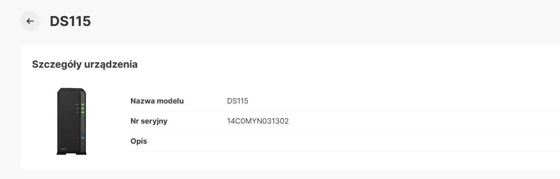 Synology DS115 dysk sieciowy