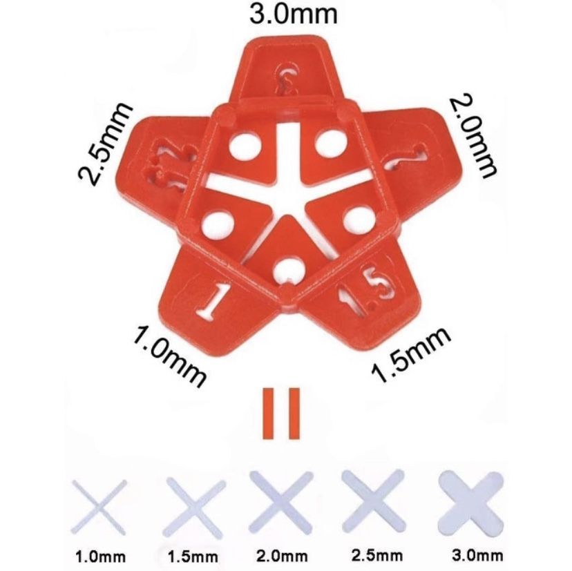 Krzyżyki dystansujące do kafelek gwiazdki wiele rozmiarów 50szt