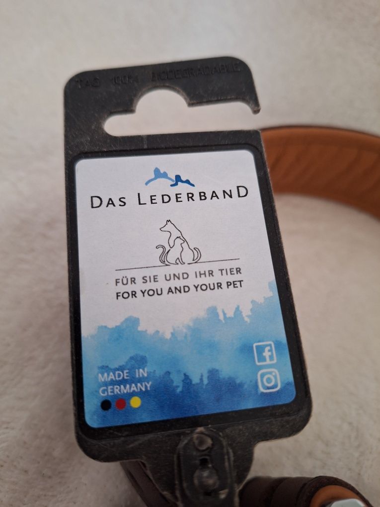 Skórzana obroża dla psa firmy Das Lederband rozmiar XL