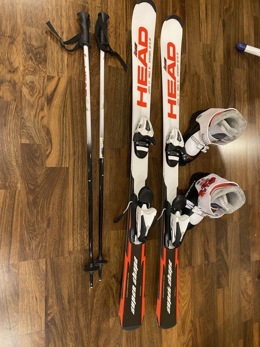 Гірські лижі Head 117 см довжина+ комплект з паличок, ботінок