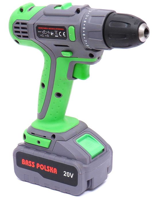 BASS POLSKA Wkrętarka Wiertarka Akumulatorowa 20V 4Ah Aku +Ład BP5801
