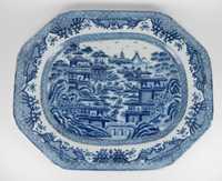 Grande Travessa em porcelana azul e branca da China, Cantão, 42.5 cm