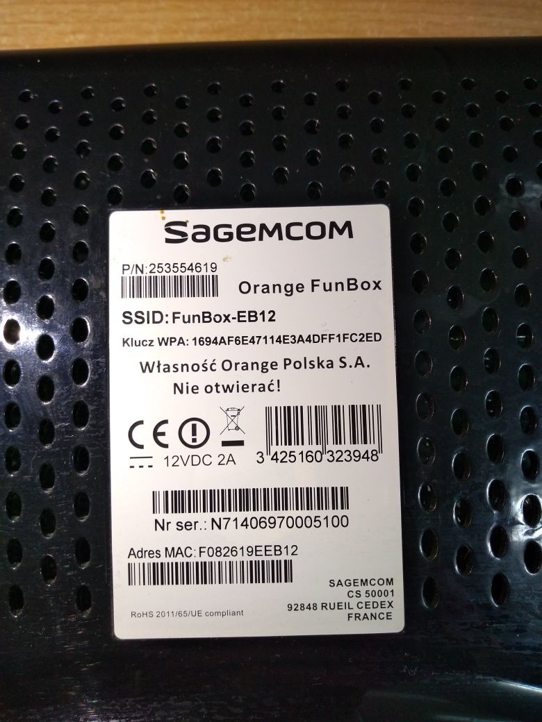 Router Orange Sagecom FunBox-EB12