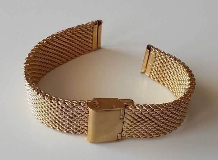 Bransoleta mesh 18mm 20mm do zegarka złota srebrna