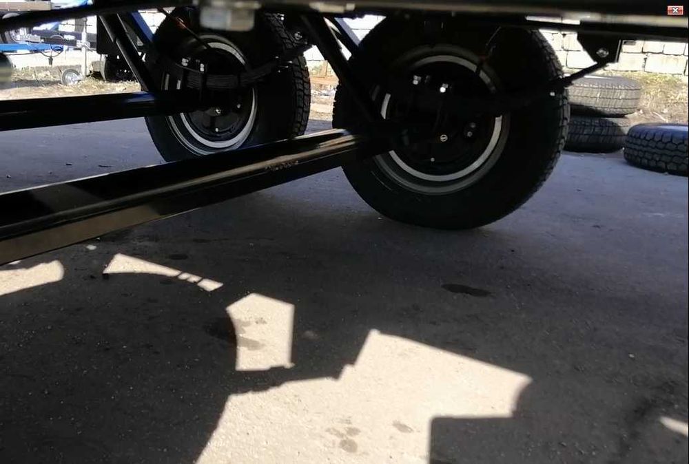 Двовісний причеп Кремінь+ посилений від заводу Коріда-Тех, авто причіп