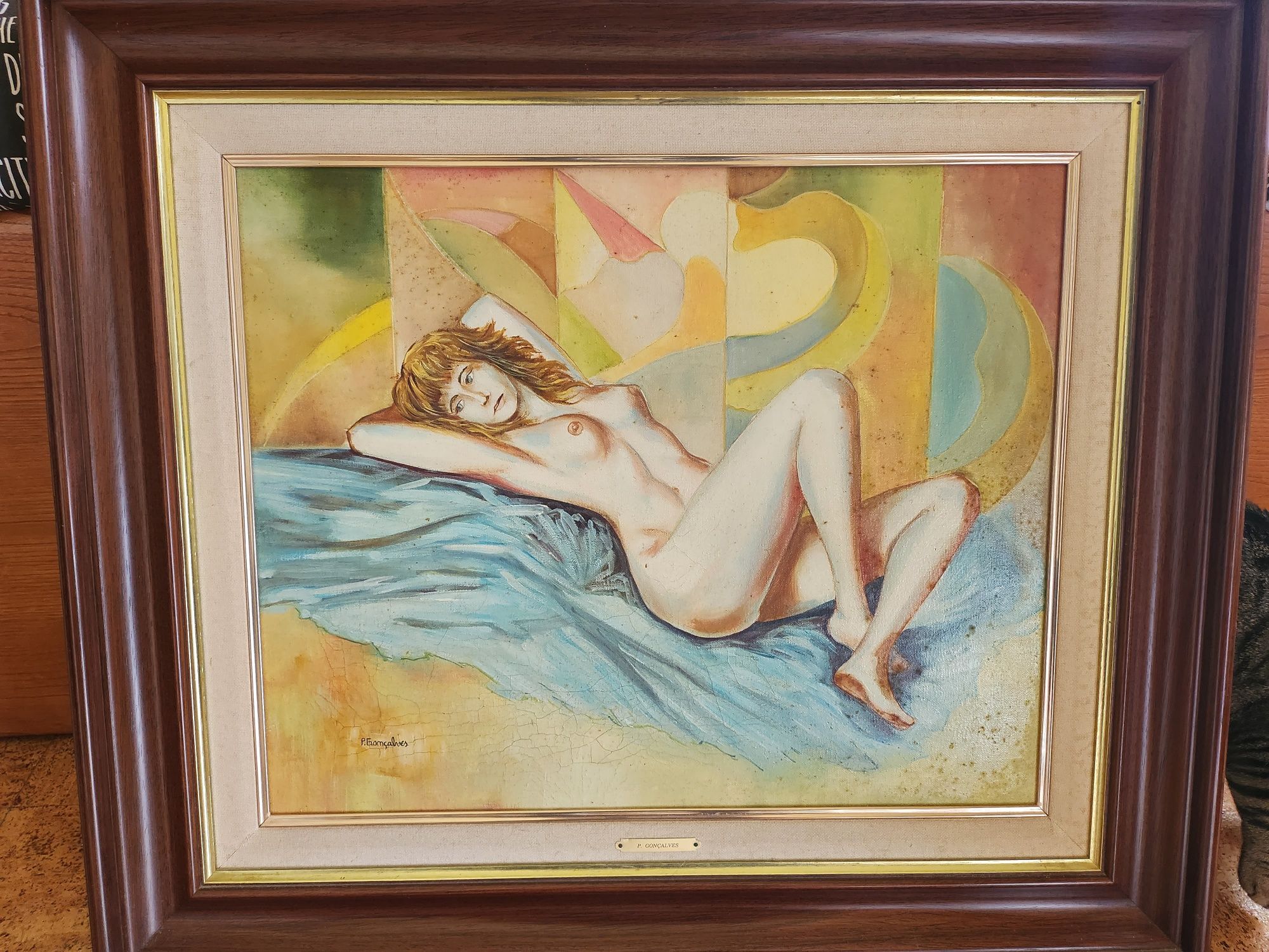 Quadro a óleo P. Gonçalves