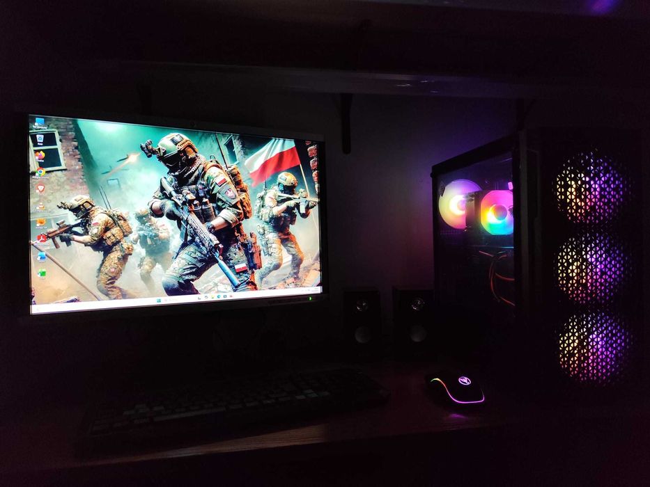 Gamingowy komputer. RX580 8GB, 64GB RAM, 8rdzeni+monitor+akcesoria