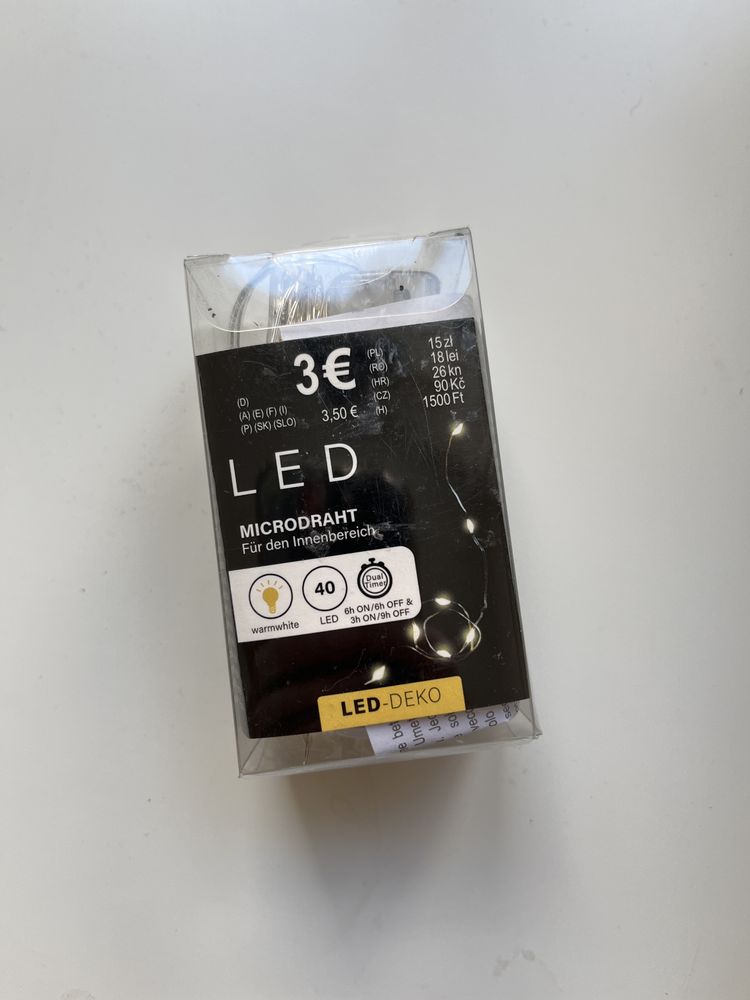 lampki 40 led ciepłe światło