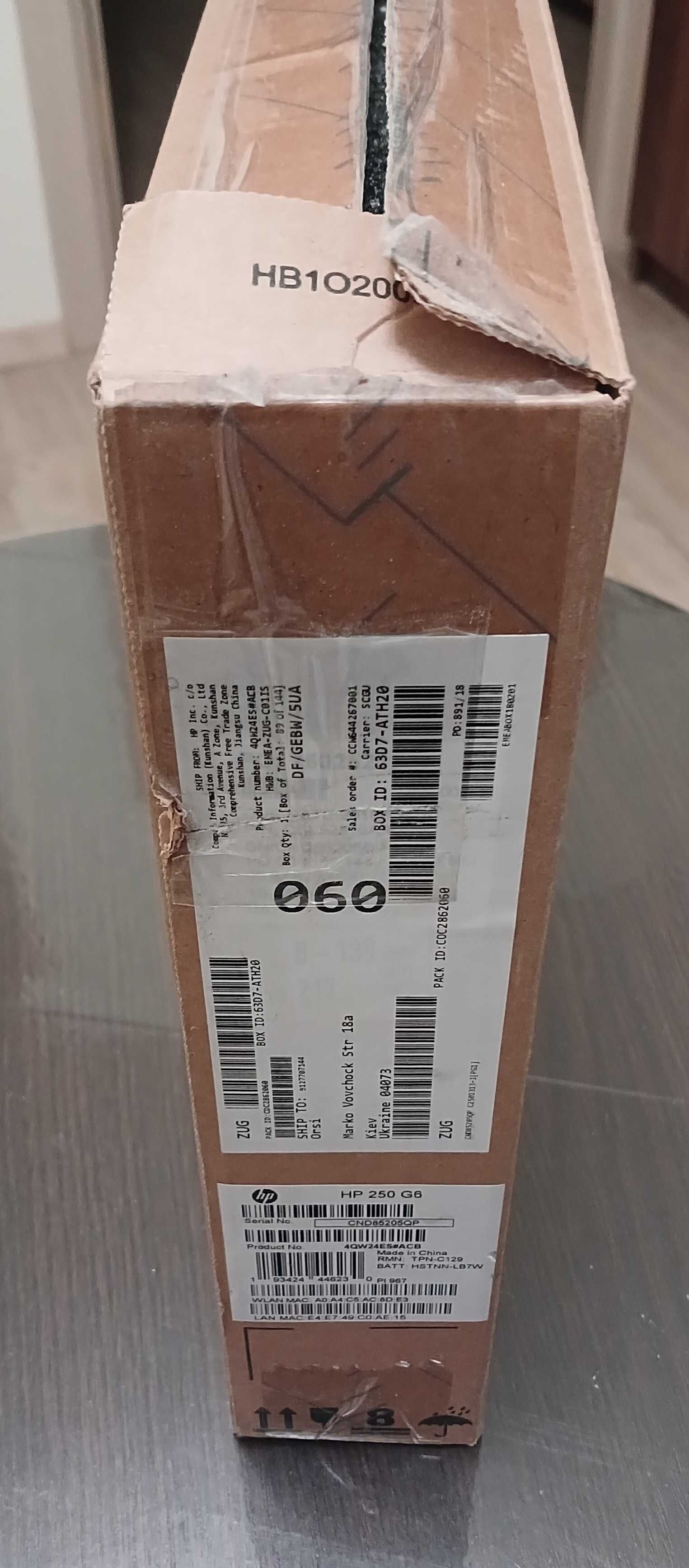 Ноутбук HP250-G6 15.6"/4/256 New