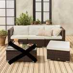 Meble ratanowe (sofa 3 osobowa z pufem) vidaxl